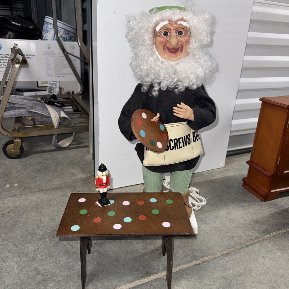 Telco Motion-ette Christmas Elf Animated Doll Moving Workshop, Painting Toys